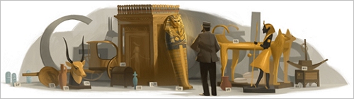 Google Doodle for Howard Carters' birthday