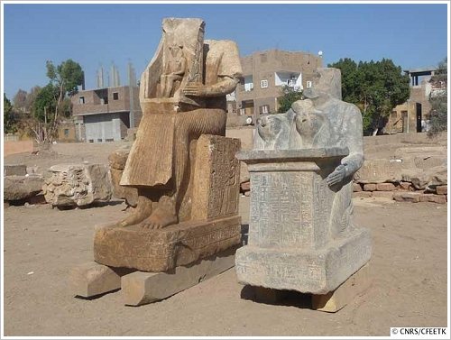 Statues Found at Montu Temple in Armant Near Luxor, © CNRS/CFEETK