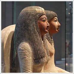 State Museum of Egyptian Art in Munich - Seated Figure of the Priest Neye and his Mother Mutnofret