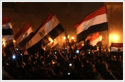 Celebration of the ouster of Hosni Mubarrak at Tahrir Square on 11th Febr, 2011