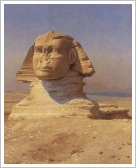 Great Sphinx of Giza - a lion's body and a pharaoh's head, painting from 1798