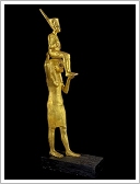 Stolen gilded wood statue of Tutankhamun being carried by goddess Menkaret