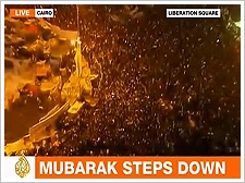 Jubilation across Egypt after Mubarak stepped down
