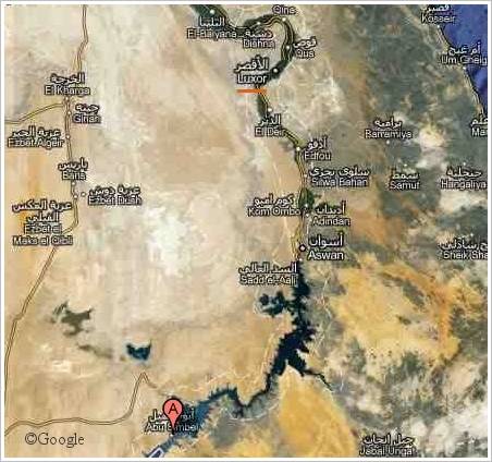 ©Google - Route from Luxor to Abū Simbel