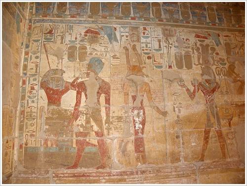 El-Kāb, Temple of Amenhotep III - Horus, Amenhotep III and Nekhbet